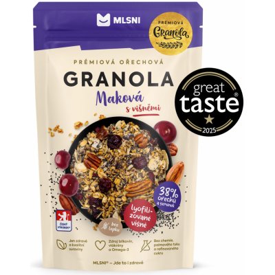 Mlsni Prémiová granola Maková s višněmi 70 g – Zboží Dáma