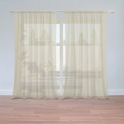 Sablio Záclony Písková: 2ks 150x250cm – Zboží Mobilmania