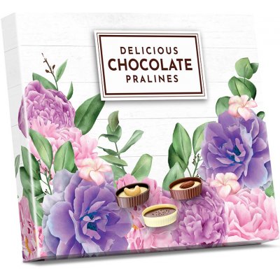 Selllot Plněné čokoládové lodičky Růžovofialové květy 125 g – Sleviste.cz