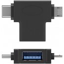 PremiumCord Adaptér USB-A na USB-C + micro USB-B, kur31-12