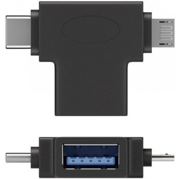 PremiumCord Adaptér USB-A na USB-C + micro USB-B, kur31-12