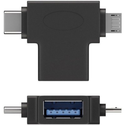 PremiumCord Adaptér USB-A na USB-C + micro USB-B, kur31-12 – Zboží Mobilmania