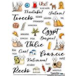 Písmena, čísla, samolepky s texty HuráPapír Samolepky A5 Turecko, Egypt, Itálie, Francie, Řecko – Hledejceny.cz
