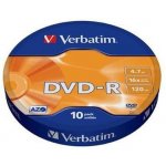 Verbatim DVD-R 4,7GB 16x, bulk box, 10ks (43729) – Sleviste.cz