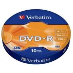 Verbatim DVD-R 4,7GB 16x, bulk box, 10ks (43729) – Zboží Mobilmania