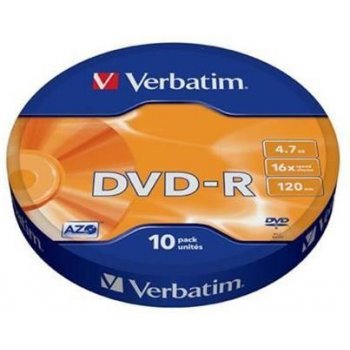 Verbatim DVD-R 4,7GB 16x, bulk box, 10ks (43729)