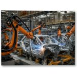Plakát – Robotická ramena při svařování automobilové karoserie 80 × 60 cm Bez rámu Ano Bez rámu – Hledejceny.cz