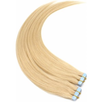40cm Tape hair pu extension Tape in lidské vlasy remy nejsvětlejší blond – Zboží Mobilmania