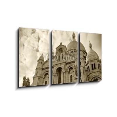 Obraz 3D třídílný - 90 x 50 cm - Sacre coeur at Montmartre Sacre coeur v Montmartru – Hledejceny.cz