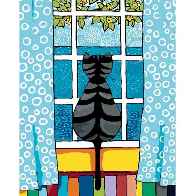 ZUTY Malování podle čísel KOČKA ZA OKNEM 40 x 50 cm – Zboží Mobilmania