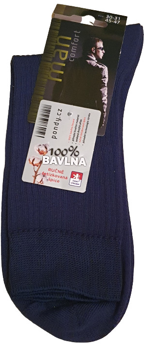Pánské ponožky 100% Bavlna řetízkovaná špice Tmavě modrá