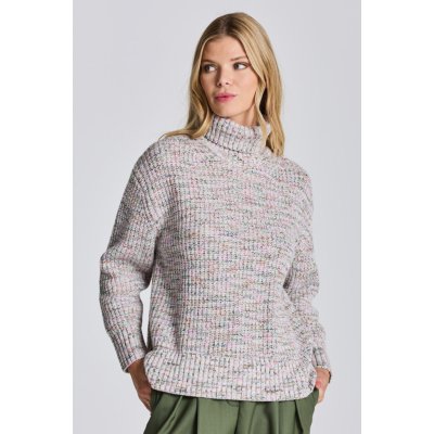 Gant svetr D2. MULTI COLOR ROLLNECK hnědá – Zboží Mobilmania