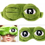 Camerazar FE6027 Měkká maska na oči se spacím páskem zelená žába 100% polyester 20 cm – Zboží Dáma
