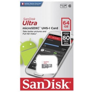 SanDisk microSDXC 64 GB UHS-I SDSQUNS-064G-GN3MN