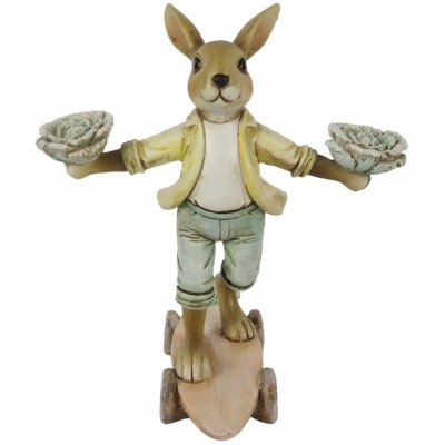 Dekorace králík na skateboardu s kapustou 14*11*16 cm – Hledejceny.cz
