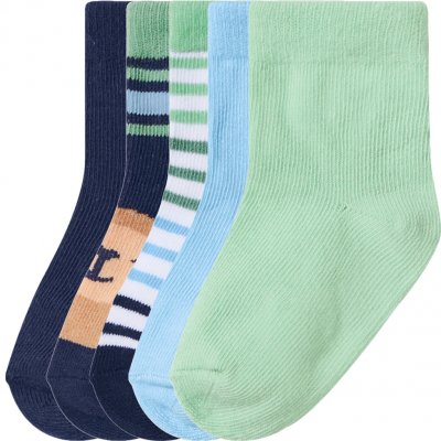 Lupilu Dětské ponožky s BIO bavlnou 5 párů navy modrá / zelená – Zboží Dáma