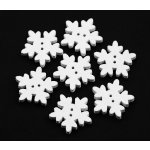 Knoflík dřevěný 22 mm Vločka - bílá – Zboží Dáma