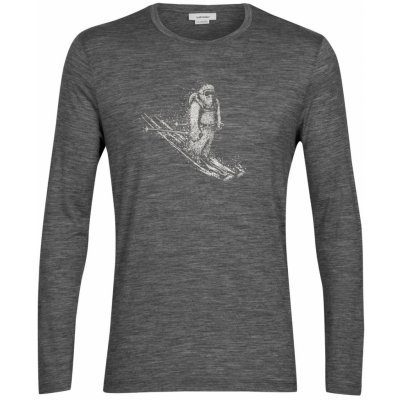 Icebreaker Mens Tech Lite II LS Tee Skiing Yeti Gritstone HTHR – Zboží Mobilmania