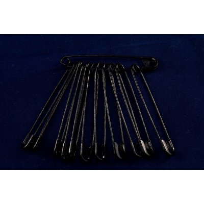 Černé spínací špendlíky č. 3 - 12 ks - rozměr 5,1cm x 0,8 cm – Sleviste.cz
