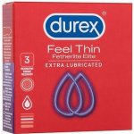 Durex Feel Thin Fetherlite Elite Extra Lubricated 3 ks – Zboží Mobilmania