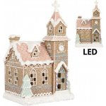 Vánoční perníková dekorace kostel Gingerbread House Led - 14*12*23 cm - Clayre & Eef – Hledejceny.cz
