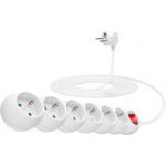 Connect IT prodlužovací kabel 6 zásuvek 5 m s vypínačem bílý CI-1281 – Zboží Živě