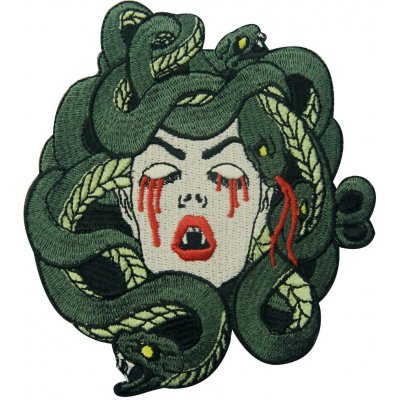 Nažehlovací nášivka Krvácející medúza 10 x 11 cm – Zboží Dáma