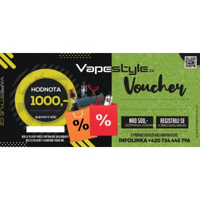 Vapestyle Dárkový šek 1000,- – Sleviste.cz