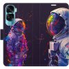 Pouzdro a kryt na mobilní telefon Honor iSaprio s kapsičkami na karty - Neon Astronaut 02 - Honor 90 Lite 5G