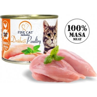 Fine Cat EXCLUSIVE drůbeží 100% masa 200 g