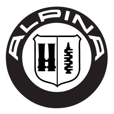 Nálepka ALPINA pro BMW - logo - profi nálepka na auto - 15x15cm