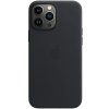 Pouzdro a kryt na mobilní telefon Apple iPhone 12 mini Leather Case MagSafe Black MHKA3ZM/A