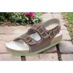 Jakub Obuv Fusbet dvoupásek 215101 kůže barevná hnědá – Zboží Dáma