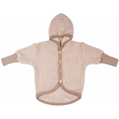 dětská merino bunda s kapucí a prodlouženými zády Cosilana krémová – Zboží Mobilmania