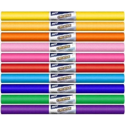 Krepový papír role 50 x 200 cm mix barev 10 ks duhový – Zboží Dáma