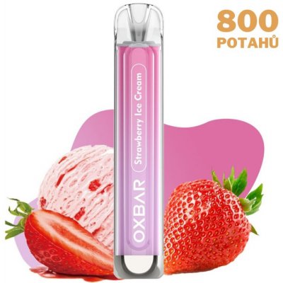 OXBAR C800 Strwberry ICE Cream 16 mg 800 potáhnutí 1 ks – Zboží Dáma