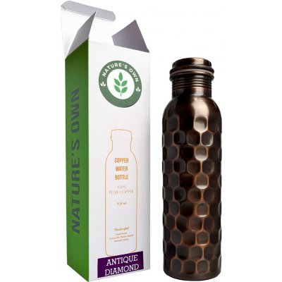 Měděná láhev na vodu vzor Starožitný Diamant, 950 ml, Nature's Own – Zboží Dáma