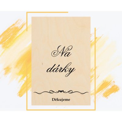 Dřevěné označení stolů s popiskem – Nam munera - Gabon, 150 x 225 mm (do obálky B5) – Zboží Dáma