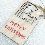 RB-nakuplevne Vánoční dřevěná závěsná cedule Merry Christmas přírodní 10x17,5 cm – Hledejceny.cz