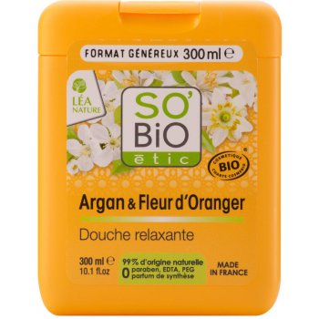 SO´BIO Bio sprchový gel argan a pomerančové květy 300 ml