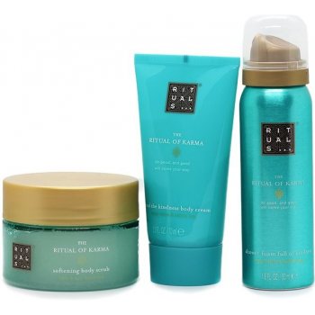 Rituals The Ritual Of Karma tělový krém 70 ml + sprchová pěna 50 ml + čisticí tělový peeling 125 g dárková sada