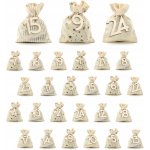 PartyDeco Adventní kalendář Vánoční pytlíčky na malé dárky 10 x 13 cm – Zboží Dáma