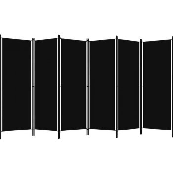 Petromila 6dílný paraván černý 300 x 180 cm