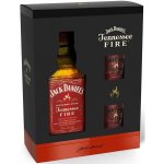 Jack Daniel's Fire 35% 0,7 l (dárkové balení 2 sklenice) – Zboží Mobilmania