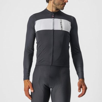 Castelli Prologo 7 Long Sleeve Jersey Light Black/Silver Gray-Ivory – Zboží Mobilmania