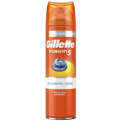 Gillette Fusion 5 Ultra Sensitive + Cooling gel na holení 200 ml – Zboží Mobilmania