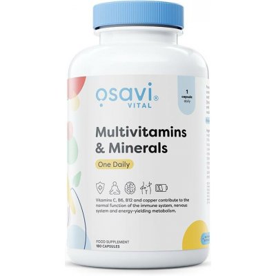Osavi Multivitaminy a Minerály Jedna Denně 180 kapslí – Hledejceny.cz