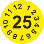 Kontrolní štítek, rok 25 (datumovka) / samolepka, pr.2cm / 1ks – Zbozi.Blesk.cz