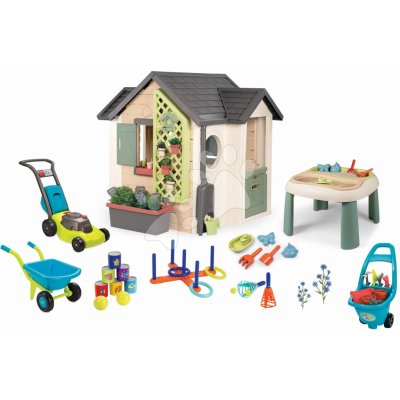 Smoby Set domeček pro zahradníka a stůl s vodní hrou Garden House rozšiřitelný se sekačkou zahradním nářadím a sportovní hry – Sleviste.cz