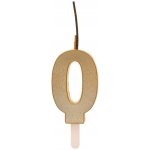 Dortisimo Dekora svíčka s prskavkou zlatá číslo 0 – Zboží Dáma
